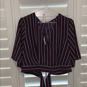 Cropped blouse with open back and tie!